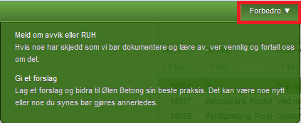 Intranet Forbedre-knapp